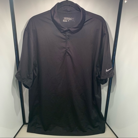 Nike Shirt Adult XL Black Polo Tour Performance Dri Fit Men - Picture 1 of 9